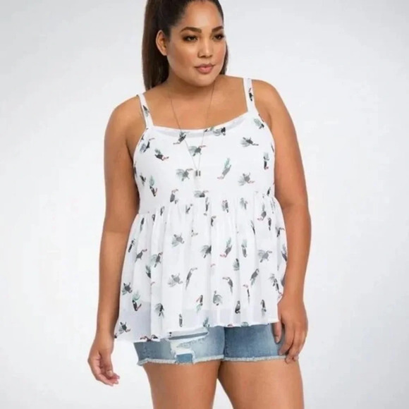 Torrid Toucan Sheer top size 2 2X Perfect to layer with or use as cover up top - Picture 1 of 6